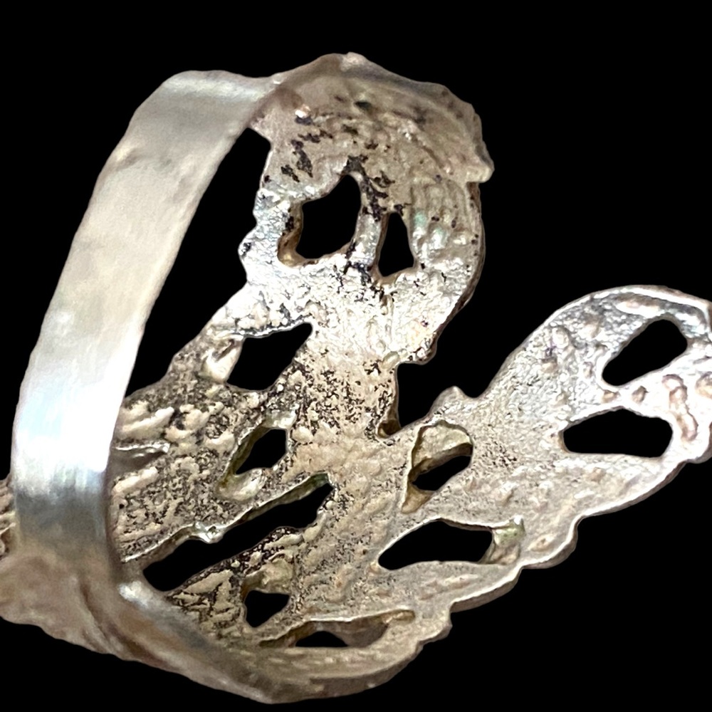 Sterling Silver Feather Bypass Ring 7 - Picture 7 of 11